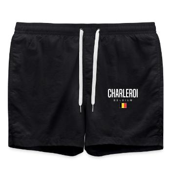 Charleroi Belgien - Badeshorts - Schwarz - Vorne - AI Model Male 185 light (185cm)