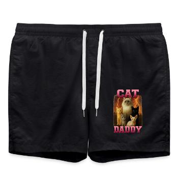 Katze - Badeshorts - Schwarz - Vorne - AI Model Male 185 light (185cm)