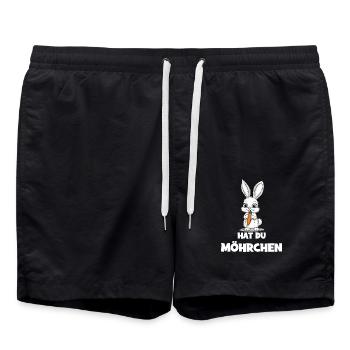 Hat Du Möhrchen Süßer Hasenlook Für Tierfreunde - Badeshorts - Schwarz - Vorne - AI Model Male 185 light (185cm)