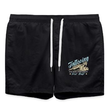 Tattoo Artist Tattooing The Most Tattoo Enthusiast - Badeshorts - Schwarz - Vorne - AI Model Male 185 light (185cm)