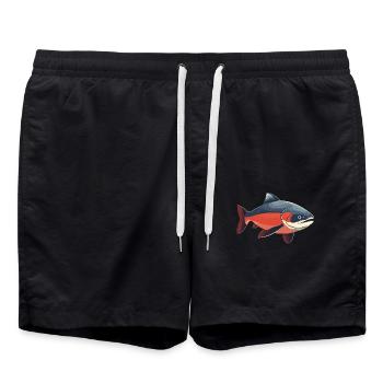 Lachse Lachs - Badeshorts - Schwarz - Vorne - AI Model Male 185 light (185cm)