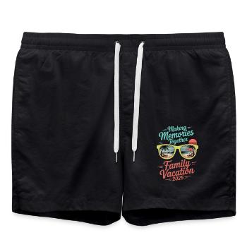 Family vacation 2025 - Badeshorts - Schwarz - Vorne - AI Model Male 185 light (185cm)