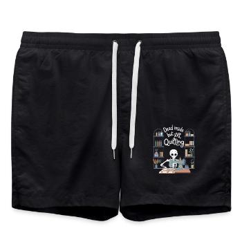 Dead Inside but Still Quilting Funny Quilting - Swim Trunks - black - Front - AI Model Male 185 light (185cm)