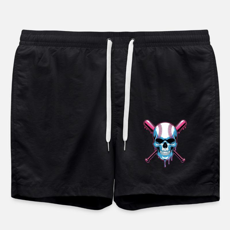 Baseball Skull Batte de Baseball - Short de bain - noir
