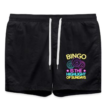 Bingo Game Is The Highlight Of Sundays Bingo - Swim Trunks - black - Front - AI Model Male 185 light (185cm)