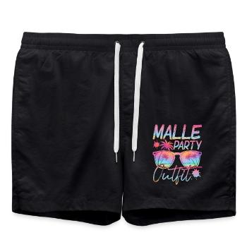 Malle Party Crew Groups Motif Mallorca Party - Swim Trunks - black - Front - AI Model Male 185 light (185cm)