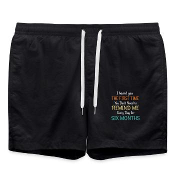 Faul Prokrastination Faulenzer Faulheit - Badeshorts - Schwarz - Vorne - AI Model Male 185 light (185cm)