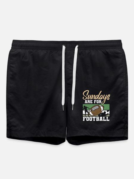 Sundays Are for Football Design - Swim Trunks - black