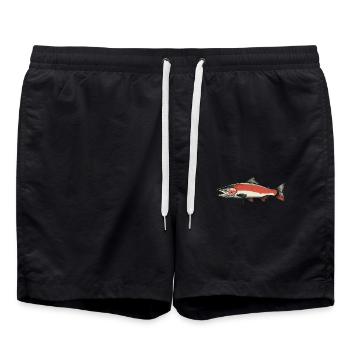 Lachse Lachs - Badeshorts - Schwarz - Vorne - AI Model Male 185 light (185cm)