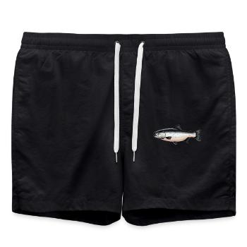 Lachse Lachs - Badeshorts - Schwarz - Vorne - AI Model Male 185 light (185cm)