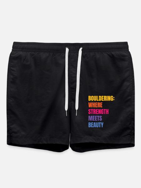 Bouldern Stärke Trifft Auf Schönheit Boulder - Badeshorts - Schwarz
