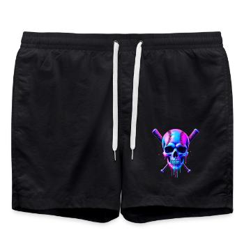Baseball Skull Batte de Baseball - Short de bain - noir - Devant - AI Model Male 185 light (185cm)
