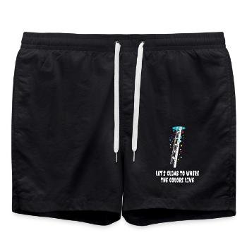 Lets climb to where the colors live - Swim Trunks - black - Front - AI Model Male 185 light (185cm)