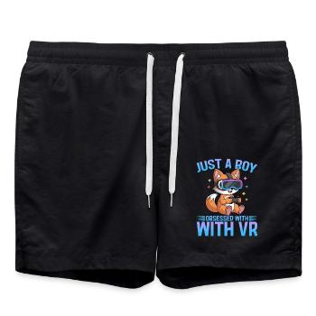 Gaming Fox VR Gamer - Badeshorts - Schwarz - Vorne - AI Model Male 185 light (185cm)