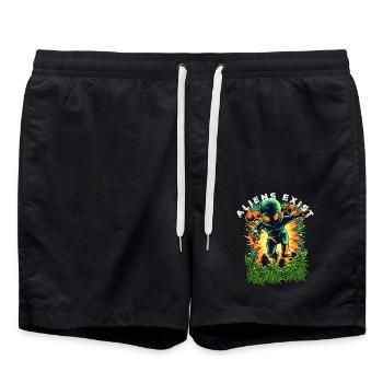 Les extraterrestres existent Lueur cosmique - Short de bain - noir - Devant - AI Model Male 185 light (185cm)
