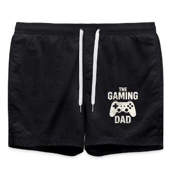 The Gaming Dad Retro Controller - Swim Trunks - black - Front - AI Model Male 185 light (185cm)