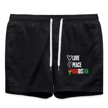 Kurds Kurds Love Peace Kurdistan - Swim Trunks - black - Front - AI Model Male 185 light (185cm)