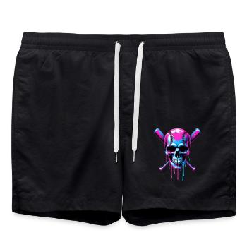 Baseball Skull Batte de Baseball - Short de bain - noir - Devant - AI Model Male 185 light (185cm)