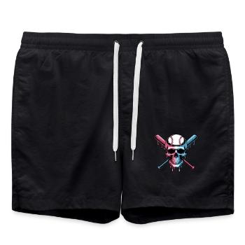 Baseball Skull Batte de Baseball - Short de bain - noir - Devant - AI Model Male 185 light (185cm)