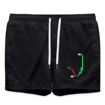 Acheter Vendre Bourse Trader Boursier - Short de bain - noir - Devant - AI Model Male 185 light (185cm)