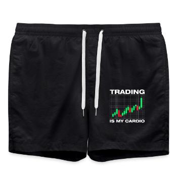 Trading is my cardio Stock Market Stock Market Trader - Swim Trunks - black - Front - AI Model Male 185 light (185cm)
