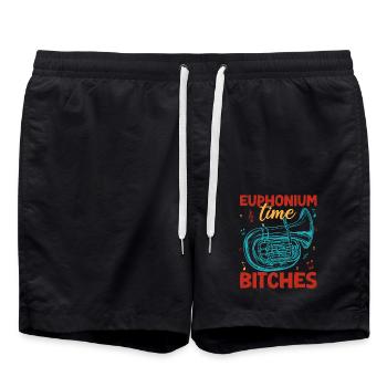 Euphonium Time Bitches Baritone Marching Band - Swim Trunks - black - Front - AI Model Male 185 light (185cm)