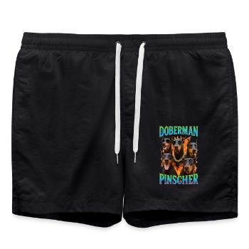 Dobermann - Badeshorts - Schwarz - Vorne - AI Model Male 185 light (185cm)