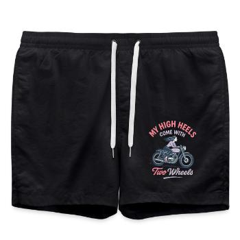 My High Heels Come With Two Wheels Vintage - Badeshorts - Schwarz - Vorne - AI Model Male 185 light (185cm)
