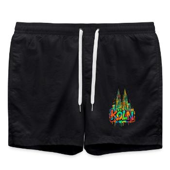 Dom Graffiti Style - Badeshorts - Schwarz - Vorne - AI Model Male 185 light (185cm)