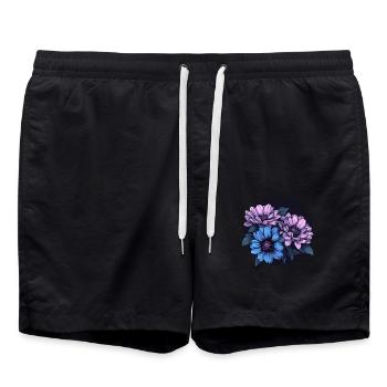 Floral splendour at night - Swim Trunks - black - Front - AI Model Male 185 light (185cm)