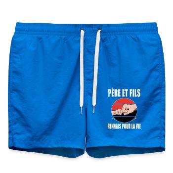père et fils papa rennes rennais fête des pères - Short de bain - cobalt blue - Devant