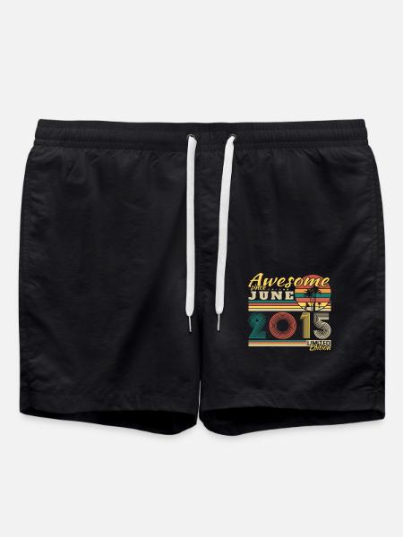 2015 Juin Vintage Anniversaire Cadeau Rétro - Short de bain - noir