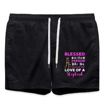German Shepherd Dog Saying - Swim Trunks - black - Front - AI Model Male 185 light (185cm)