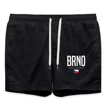 Brno Tschechien - Badeshorts - Schwarz - Vorne - AI Model Male 185 light (185cm)