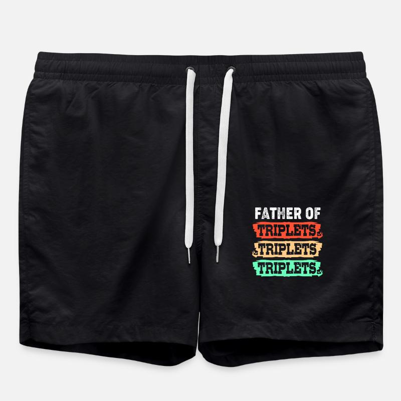 Triplets Dad Dad - Swim Trunks - black
