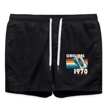 55ème Anniversaire Original Juin Millésime 1970 - Short de bain - noir - Devant - AI Model Male 185 light (185cm)