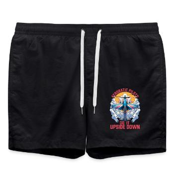 Les pilotes de voltige le font à l’envers Pilote de planeur - Short de bain - noir - Devant - AI Model Male 185 light (185cm)