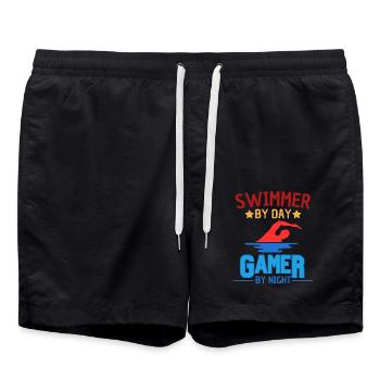 Drôle de joueur nageur joueur joueur disant - Short de bain - noir - Devant - AI Model Male 185 light (185cm)