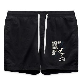 Kinderzimmervater Vaterschaft Pride - Badeshorts - Schwarz - Vorne - AI Model Male 185 light (185cm)