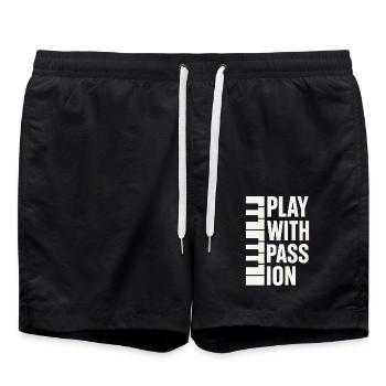 Classical Pianist Piano Life Music Recital - Swim Trunks - black - Front - AI Model Male 185 light (185cm)