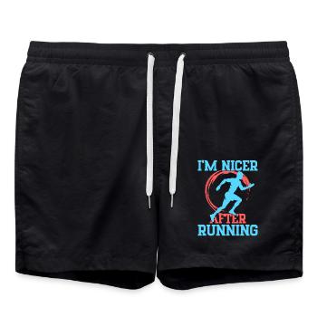 Courir Je suis plus sympa après le cadeau du marathonien - Short de bain - noir - Devant - AI Model Male 185 light (185cm)
