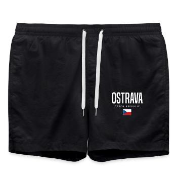 Ostrava Tschechien - Badeshorts - Schwarz - Vorne - AI Model Male 185 light (185cm)