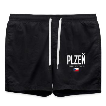 Pilsen Tschechien - Badeshorts - Schwarz - Vorne - AI Model Male 185 light (185cm)