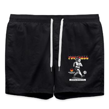 Deutscher Fußballspielerin Shirt: Spielfluss pur - Badeshorts - Schwarz - Vorne - AI Model Male 185 light (185cm)