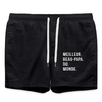 Bester Schwiegervater der Welt Vatertag - Badeshorts - Schwarz - Vorne - AI Model Male 185 light (185cm)