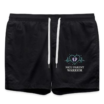 Nicu Parent Pride Preemie Warrior Newborn - Swim Trunks - black - Front - AI Model Male 185 light (185cm)