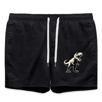 Roaring Dinosaur Silhouette - Badeshorts - Schwarz - Vorne - AI Model Male 185 light (185cm)