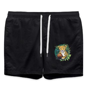 Guépard à la noix de - Short de bain - noir - Devant - AI Model Male 185 light (185cm)