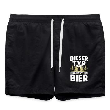 Dieser Typ braucht ein Bier - Badeshorts - Schwarz - Vorne - AI Model Male 185 light (185cm)