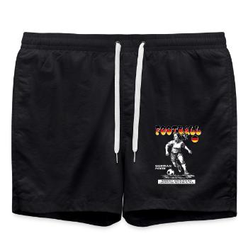 Deutsche Fußballerin Shirt: Kontrolle im Angriff - Badeshorts - Schwarz - Vorne - AI Model Male 185 light (185cm)